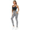 imageTHE GYM PEOPLE Thick High Waist Yoga Pants with Pockets Tummy Control Workout Running Yoga Leggings for WomenBlackWhiteGrey