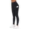 imageTHE GYM PEOPLE Thick High Waist Yoga Pants with Pockets Tummy Control Workout Running Yoga Leggings for WomenBlueDark GreyBlack