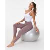 imageTHE GYM PEOPLE Thick High Waist Yoga Pants with Pockets Tummy Control Workout Running Yoga Leggings for WomenBrown Purple