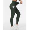 imageTHE GYM PEOPLE Thick High Waist Yoga Pants with Pockets Tummy Control Workout Running Yoga Leggings for WomenDeep Green