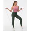 imageTHE GYM PEOPLE Thick High Waist Yoga Pants with Pockets Tummy Control Workout Running Yoga Leggings for WomenDeep Green