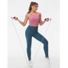 imageTHE GYM PEOPLE Thick High Waist Yoga Pants with Pockets Tummy Control Workout Running Yoga Leggings for WomenGreen Blue