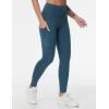 imageTHE GYM PEOPLE Thick High Waist Yoga Pants with Pockets Tummy Control Workout Running Yoga Leggings for WomenGreen Blue