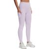 imageTHE GYM PEOPLE Thick High Waist Yoga Pants with Pockets Tummy Control Workout Running Yoga Leggings for WomenPink Purple
