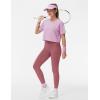 imageTHE GYM PEOPLE Thick High Waist Yoga Pants with Pockets Tummy Control Workout Running Yoga Leggings for WomenRose Red