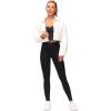 imageTHE GYM PEOPLE Thick High Waist Yoga Pants with Pockets Tummy Control Workout Running Yoga Leggings for WomenSilverBlack
