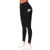 imageTHE GYM PEOPLE Thick High Waist Yoga Pants with Pockets Tummy Control Workout Running Yoga Leggings for WomenSilverBlack