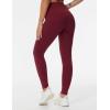 imageTHE GYM PEOPLE Thick High Waist Yoga Pants with Pockets Tummy Control Workout Running Yoga Leggings for WomenWine Red