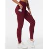 imageTHE GYM PEOPLE Thick High Waist Yoga Pants with Pockets Tummy Control Workout Running Yoga Leggings for WomenWine Red