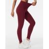 imageTHE GYM PEOPLE Thick High Waist Yoga Pants with Pockets Tummy Control Workout Running Yoga Leggings for WomenWine Red