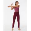imageTHE GYM PEOPLE Thick High Waist Yoga Pants with Pockets Tummy Control Workout Running Yoga Leggings for WomenWine Red