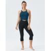 imageTHE GYM PEOPLE Womens Cross Back Sports Bra Halter Neck Workout Crop Tank Tops with Removable PadsDark Blue Green