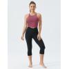 imageTHE GYM PEOPLE Womens Cross Back Sports Bra Halter Neck Workout Crop Tank Tops with Removable PadsRose Red
