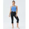 imageTHE GYM PEOPLE Womens Cross Back Sports Bra Halter Neck Workout Crop Tank Tops with Removable PadsSea Blue