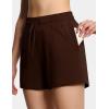 imageTHE GYM PEOPLE Womens Drawstring Sweat Shorts High Waisted Summer Workout Lounge Shorts with PocketsBrown