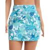 imageTHE GYM PEOPLE Womens Golf Skort Tennis High Waist Lightweight Athletic Casual Skirts Builtin Shorts with 4 PocketsBlue Leaf