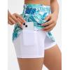 imageTHE GYM PEOPLE Womens Golf Skort Tennis High Waist Lightweight Athletic Casual Skirts Builtin Shorts with 4 PocketsBlue Leaf