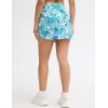 imageTHE GYM PEOPLE Womens Golf Skort Tennis High Waist Lightweight Athletic Casual Skirts Builtin Shorts with 4 PocketsBlue Leaf