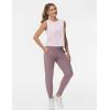 imageTHE GYM PEOPLE Womens Joggers Pants Lightweight Athletic Leggings Tapered Lounge Pants for Workout Yoga RunningBrown Purple