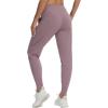 imageTHE GYM PEOPLE Womens Joggers Pants Lightweight Athletic Leggings Tapered Lounge Pants for Workout Yoga RunningBrown Purple