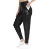 imageTHE GYM PEOPLE Womens Joggers Pants Lightweight Athletic Leggings Tapered Lounge Pants for Workout Yoga RunningLight Leather