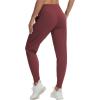 imageTHE GYM PEOPLE Womens Joggers Pants Lightweight Athletic Leggings Tapered Lounge Pants for Workout Yoga RunningWine Red