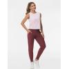 imageTHE GYM PEOPLE Womens Joggers Pants Lightweight Athletic Leggings Tapered Lounge Pants for Workout Yoga RunningWine Red