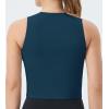 imageTHE GYM PEOPLE Womens Medium Support Sports Bra Removable Padded Sleeveless Workout Crop TopsDark Green Blue