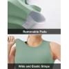 imageTHE GYM PEOPLE Womens Medium Support Sports Bra Removable Padded Sleeveless Workout Crop TopsJasmine Green