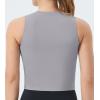 imageTHE GYM PEOPLE Womens Medium Support Sports Bra Removable Padded Sleeveless Workout Crop TopsLavender Grey