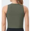 imageTHE GYM PEOPLE Womens Medium Support Sports Bra Removable Padded Sleeveless Workout Crop TopsOlive Green