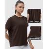 imageTHE GYM PEOPLE Womens Short Sleeve Workout TShirts Back Loose Fit Running Yoga Tee TopsBrown