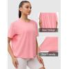 imageTHE GYM PEOPLE Womens Short Sleeve Workout TShirts Back Loose Fit Running Yoga Tee TopsRose Red
