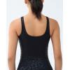 imageTHE GYM PEOPLE Womens Sports Bra Sleeveless Workout Tank Tops Running Yoga Cropped Tops with Removable PaddedBlack Leopard