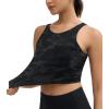 imageTHE GYM PEOPLE Womens Sports Bra Sleeveless Workout Tank Tops Running Yoga Cropped Tops with Removable PaddedBlackgrey Camo