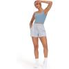 imageTHE GYM PEOPLE Womens Square Neck Longline Sports Bra Workout Removable Padded Yoga Crop Tank TopsDenim Blue
