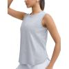 imageTHE GYM PEOPLE Womens Workout Tank Tops Loose Fit Sleeveless Breathable Yoga Shirts with Side SlitsHeather Grey