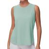 imageTHE GYM PEOPLE Womens Workout Tank Tops Loose Fit Sleeveless Breathable Yoga Shirts with Side SlitsLight Green