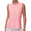 imageTHE GYM PEOPLE Womens Workout Tank Tops Loose Fit Sleeveless Breathable Yoga Shirts with Side SlitsRose Red