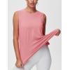 imageTHE GYM PEOPLE Womens Workout Tank Tops Loose Fit Sleeveless Breathable Yoga Shirts with Side SlitsRose Red