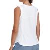 imageTHE GYM PEOPLE Womens Workout Tank Tops Loose Fit Sleeveless Breathable Yoga Shirts with Side SlitsWhite
