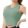imageTHE GYM PEOPLE Womens Medium Support Sports Bra Removable Padded Sleeveless Workout Crop TopsJasmine Green