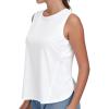 imageTHE GYM PEOPLE Womens Workout Tank Tops Loose Fit Sleeveless Breathable Yoga Shirts with Side SlitsWhite