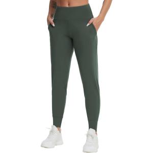 imageTHE GYM PEOPLE Womens Joggers Pants Lightweight Athletic Leggings Tapered Lounge Pants for Workout Yoga RunningDeep Green