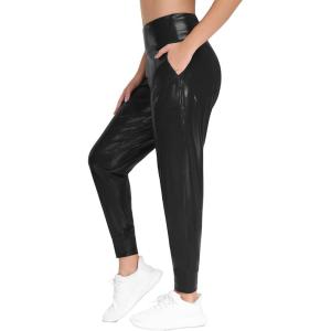 imageTHE GYM PEOPLE Womens Joggers Pants Lightweight Athletic Leggings Tapered Lounge Pants for Workout Yoga RunningLight Leather