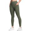 imageTHE GYM PEOPLE Tummy Control Workout Leggings with Pockets High Waist Athletic Yoga Pants for Women Running FitnessOlive Green