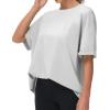 imageTHE GYM PEOPLE Womens Casual Oversized TShirts Summer Crewneck Short Sleeve Workout Basic Tee TopsBright Grey