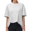 imageTHE GYM PEOPLE Womens Casual Oversized TShirts Summer Crewneck Short Sleeve Workout Basic Tee TopsBright Grey