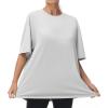 imageTHE GYM PEOPLE Womens Casual Oversized TShirts Summer Crewneck Short Sleeve Workout Basic Tee TopsBright Grey