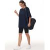 imageTHE GYM PEOPLE Womens Casual Oversized TShirts Summer Crewneck Short Sleeve Workout Basic Tee TopsDark Navy Blue